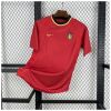 Mens Belgium Retro Home Jersey 2000 angled on hanger displaying crimson red body and crowned Belgian crest