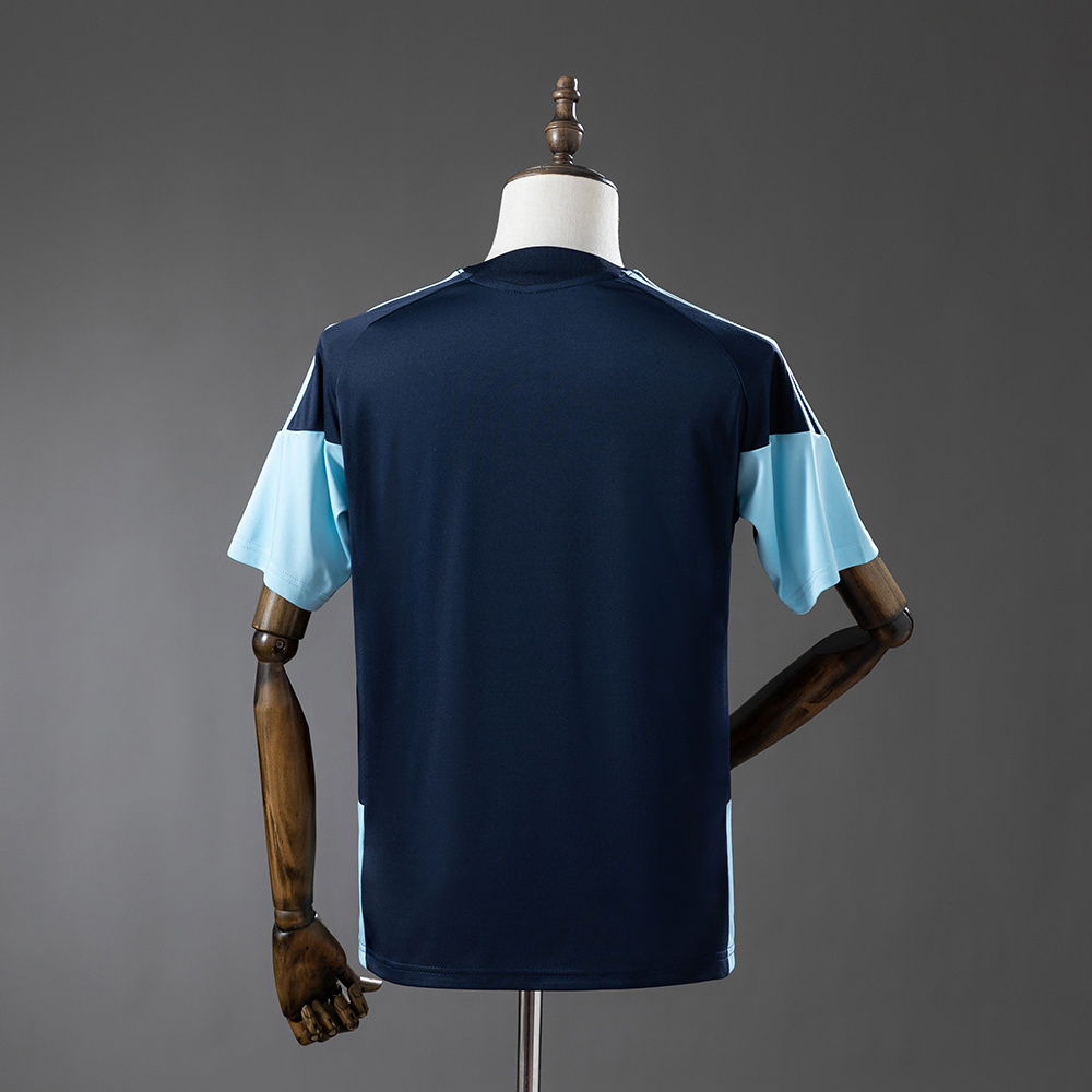 Mens Argentina World Cup Navy Training Kit Jersey 2026 Mens Argentina World Cup Navy Training Kit Jersey 2026 rear view of shirt and shorts