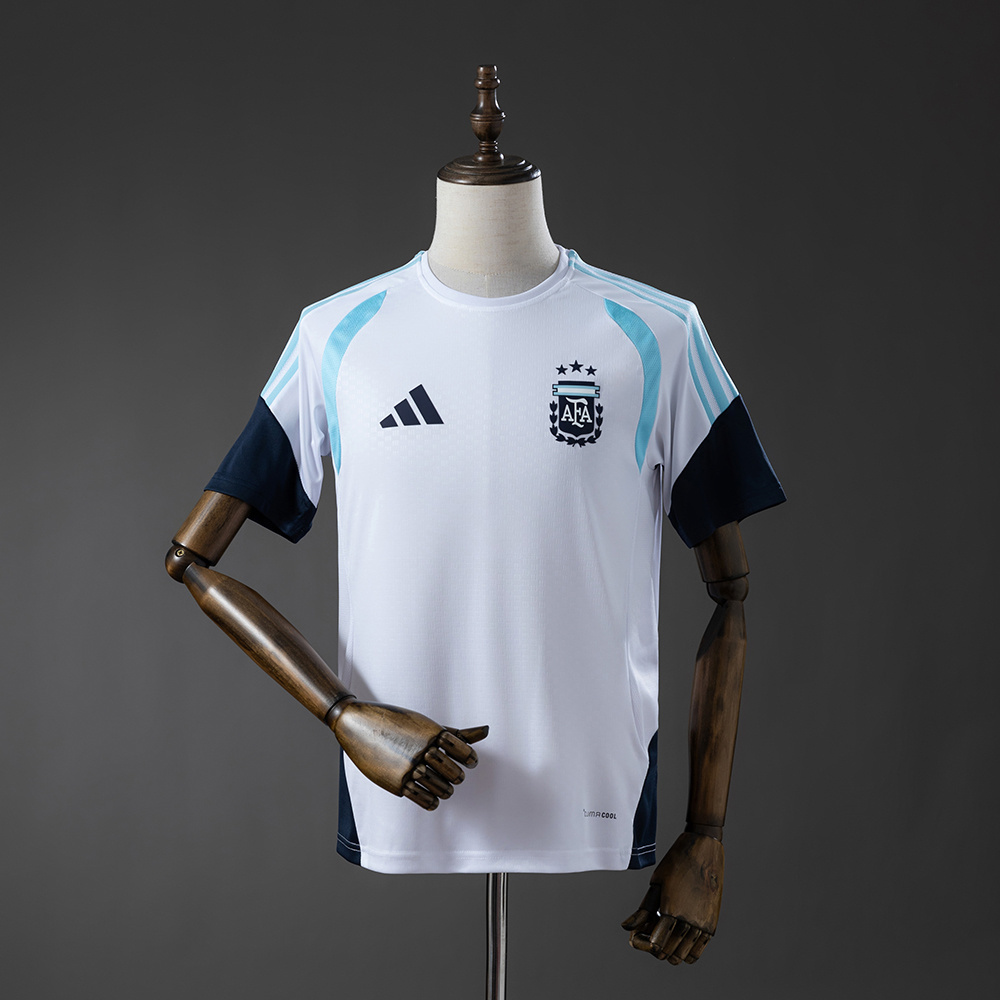 Mens Argentina World Cup White Training Kit Jersey 2026 Mens Argentina World Cup White Training Kit Jersey 2026 front view on mannequin