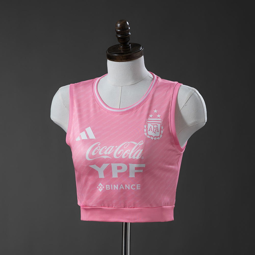Womens Argentina Pink Jersey 2025 Womens Argentina Pink Singlet Kits Jersey 2025 front view on mannequin