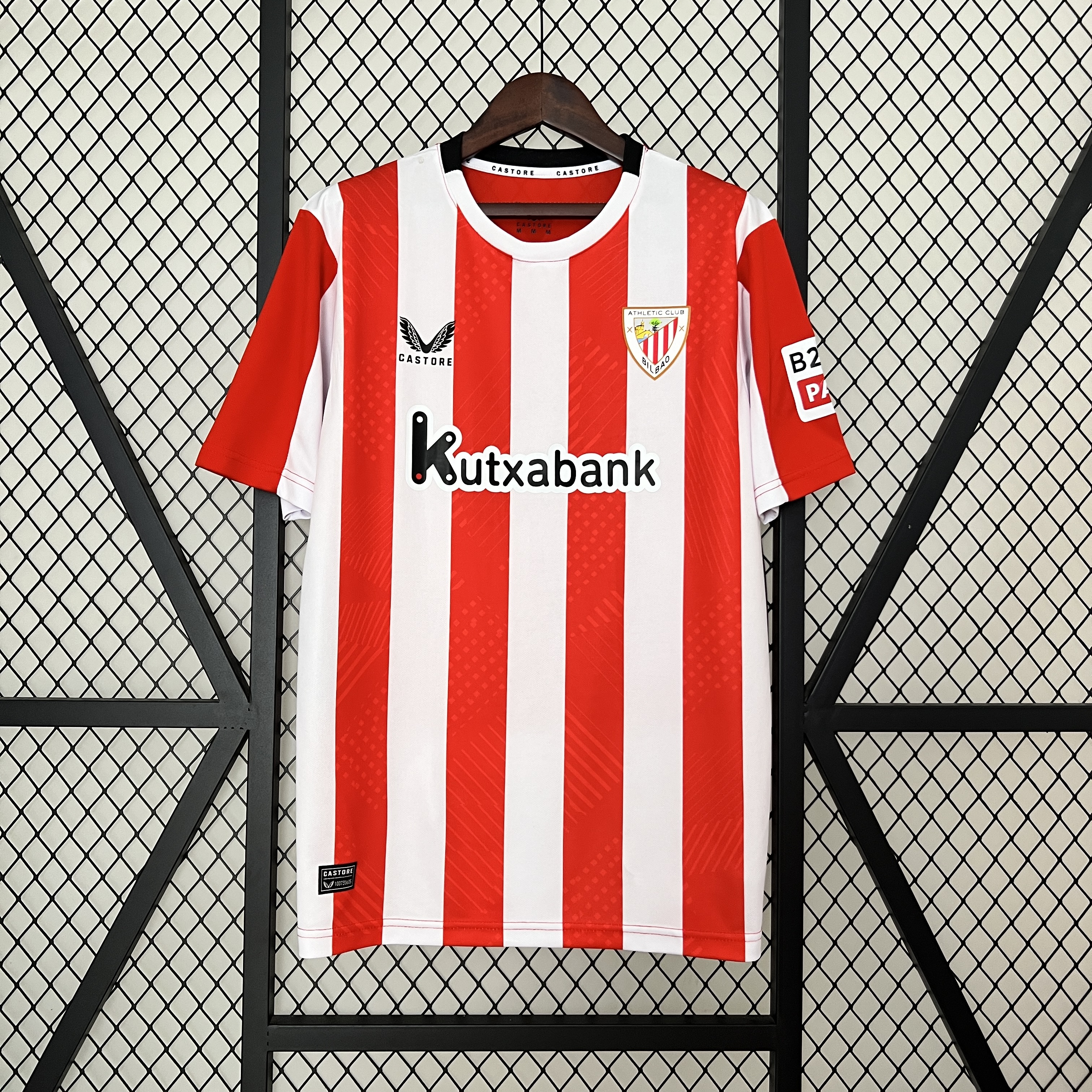 Mens Athletic Bilbao Home Jersey 2024/25 Mens Athletic Bilbao Home Jersey 2024/25 front view on display