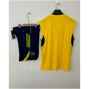 Mens Boca Juniors yellow Training Kit 2025/26 rear view of shirt and shorts