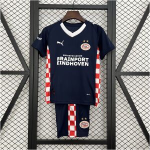 Kids PSV Eindhoven Away Kit 2025/26 Kids PSV Eindhoven Away Kit 2025/26 front view on display