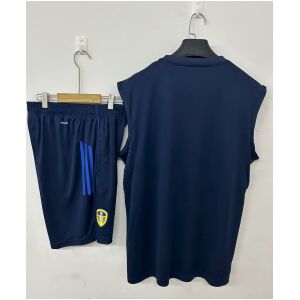 Mens Leeds United royal blue Training Kit Kit 2025/26 back view detail