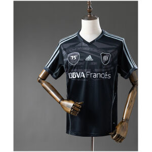 Mens River Plate 75th Retro Jersey 2013/14 front view in black and silver