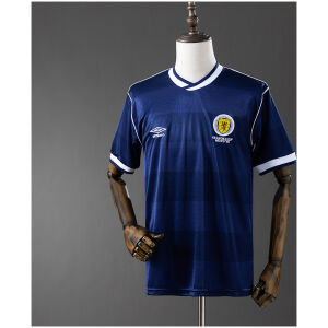 Mens Scotland Retro Home Jersey 1987 front view on mannequin