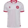 Mens Denmark World Cup Away Jersey 2026 white pinstriped shirt front view