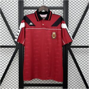 Mens Mallorca Red Retro Jersey 1994/95 Mens Mallorca Red Retro Jersey 1994/95 front view on display