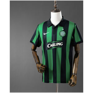 Mens Celtics Retro Home Jersey 2006/07 front view in green and black stripes