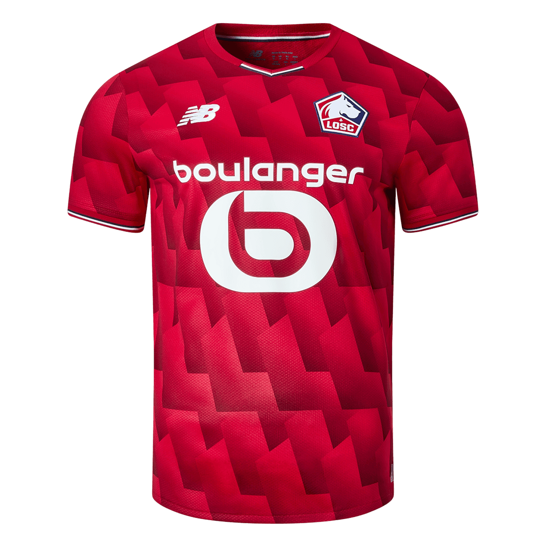 Mens Lille OSC Home Jersey 2025/26 Mens Lille OSC 2025/26 red chevron home shirt front view