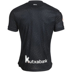Mens Real Sociedad Away Jersey 2026/27 black shirt back view with REAL collar print