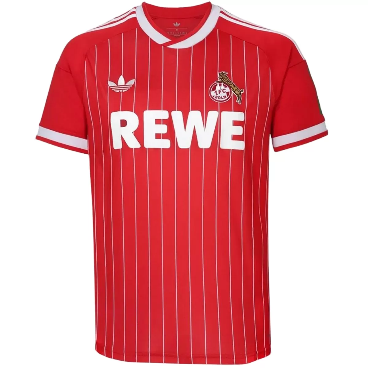 Mens FC Cologne Away Jersey 2026/27 Mens FC Cologne Away Jersey 2026/27 red pinstriped shirt front view