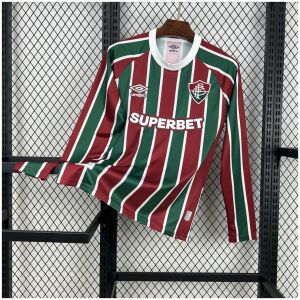 Mens Fluminense Long Sleeve Home Jersey 2025/26 front view on display
