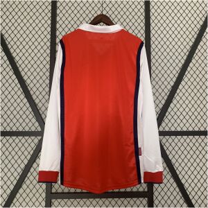 Mens Arsenal Retro Long Sleeve Home Jersey 1998/99 back view detail