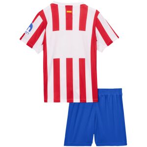 Kids Atletico Madrid Home Kit 2025/26 rear view of shirt and shorts
