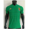 Mens Belgium green player Polo 2025 front view on mannequin displaying polo collar and gold crowned emblem
