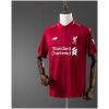 Mens Liverpool Retro Home Jersey 2018/19 on mannequin showing deep red body with polo collar and white Standard Chartered sponsor