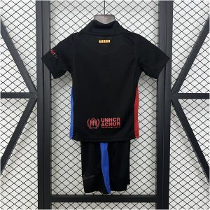 Kids Barcelona Away Kit 2024/25 rear view of shirt and shorts