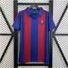 Mens Barcelona retro home shirt with red and blue stripes front view