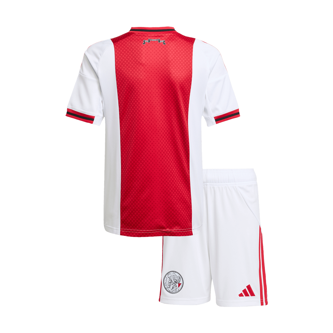 Kids Ajax Home Kit 2025/26 Kids Ajax Home Kit 2025/26 rear view of shirt and shorts