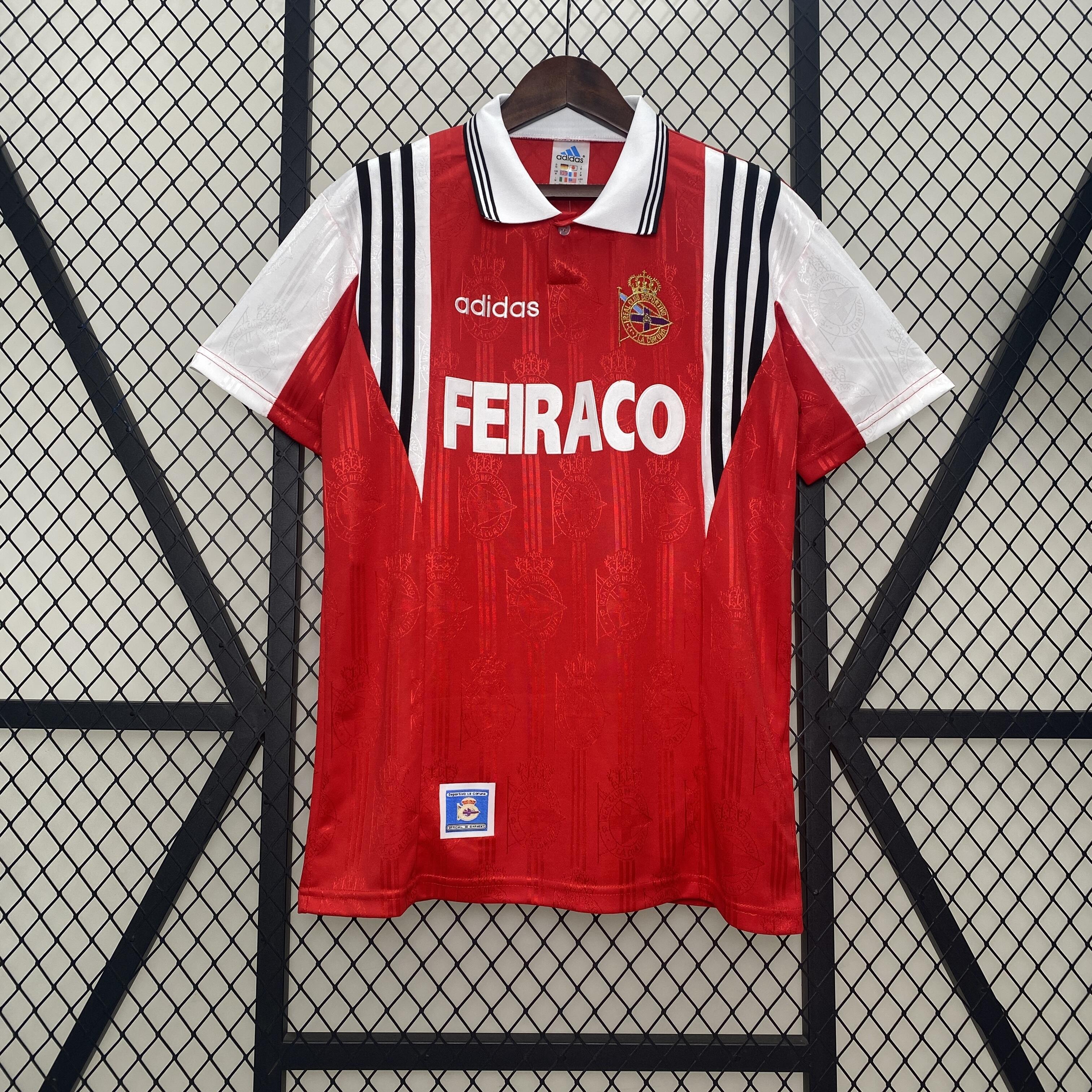 Mens Deportivo de La Coruna Retro Away Jersey 1997/98 Mens Deportivo de La Coruna Retro Away Jersey 1997/98 front view on display