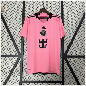 Mens Miami Home Jersey 2024/25 pink shirt showing centered crest and black trim