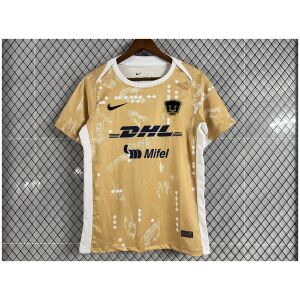 Mens Pumas yellow Training Kit Jersey 2025/26 front view with white splatter graphics