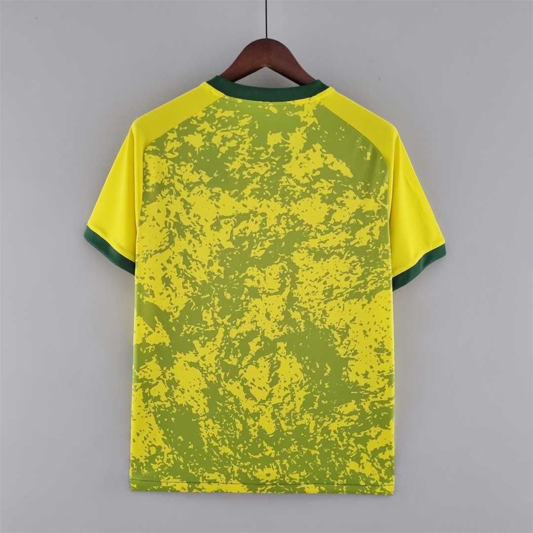 Mens World Cup Brazil yellow and green Special Edition Jersey 2022 Mens World Cup Brazil yellow and green Special Edition Jersey 2022 back view detail