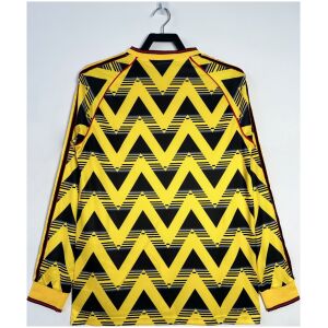 Mens Arsenal Retro Away Yellow Long Sleeve Jersey 1991/93