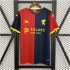Mens Genoa Home Jersey 2025/26 on hanger showing red and navy halved panels with yellow Griffin crest
