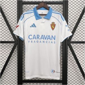 Mens Real Zaragoza Home Jersey 2025/26 Mens Real Zaragoza Home Jersey 2025/26 front view on display