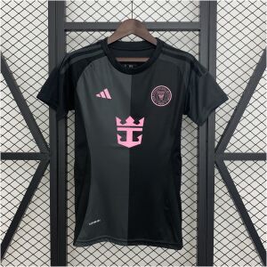 Womens Miami Away Jersey 2025/26 front view in black with pink accents