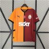 Mens Galata Home Jersey 2024/25 on display showing orange and maroon halves with black center stripe and SIXT logo