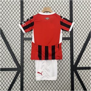 Kids AC Milan Home Kit 2024/25 rear view of shirt and shorts