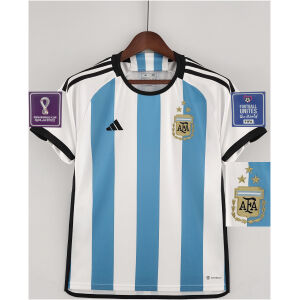 Mens Argentina Home3/star World Cup Jersey 2022 back view detail
