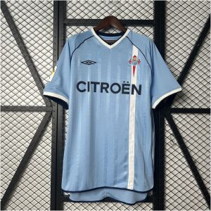 Mens Celta Vigo blue Retro Home Jersey 2001/02 Mens Celta Vigo blue Retro Home Jersey 2001/02 front view on display
