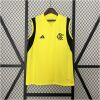 Mens Flamengo Wear Yellow Training Kit Singlet Kits Jersey 2024/25 front view on display