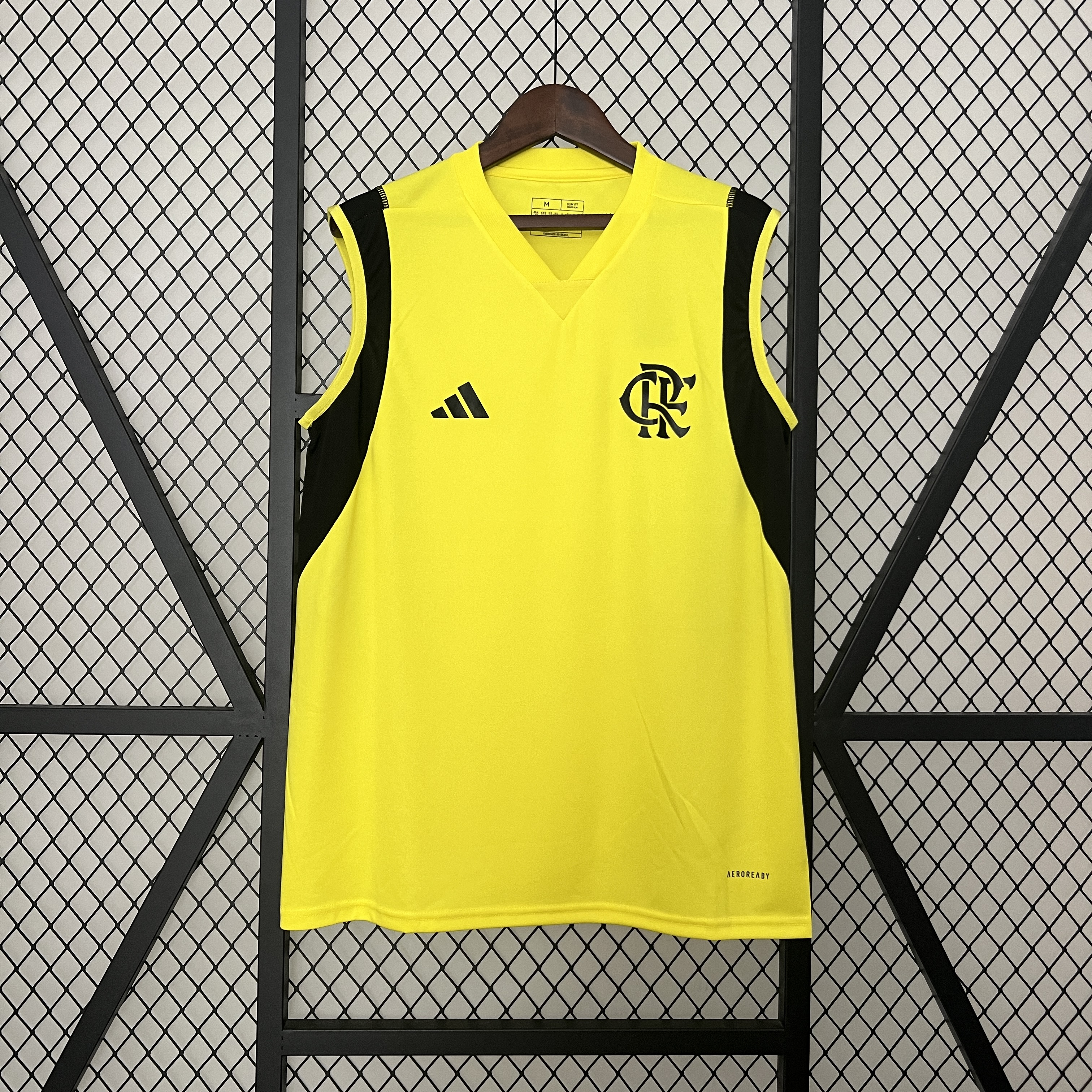 Mens Flamengo Wear Yellow Training Kit Jersey 2024/25 Mens Flamengo Wear Yellow Training Kit Singlet Kits Jersey 2024/25 front view on display