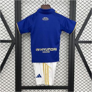 Kids Real Oviedo Home Kit 2025/26 back view detail