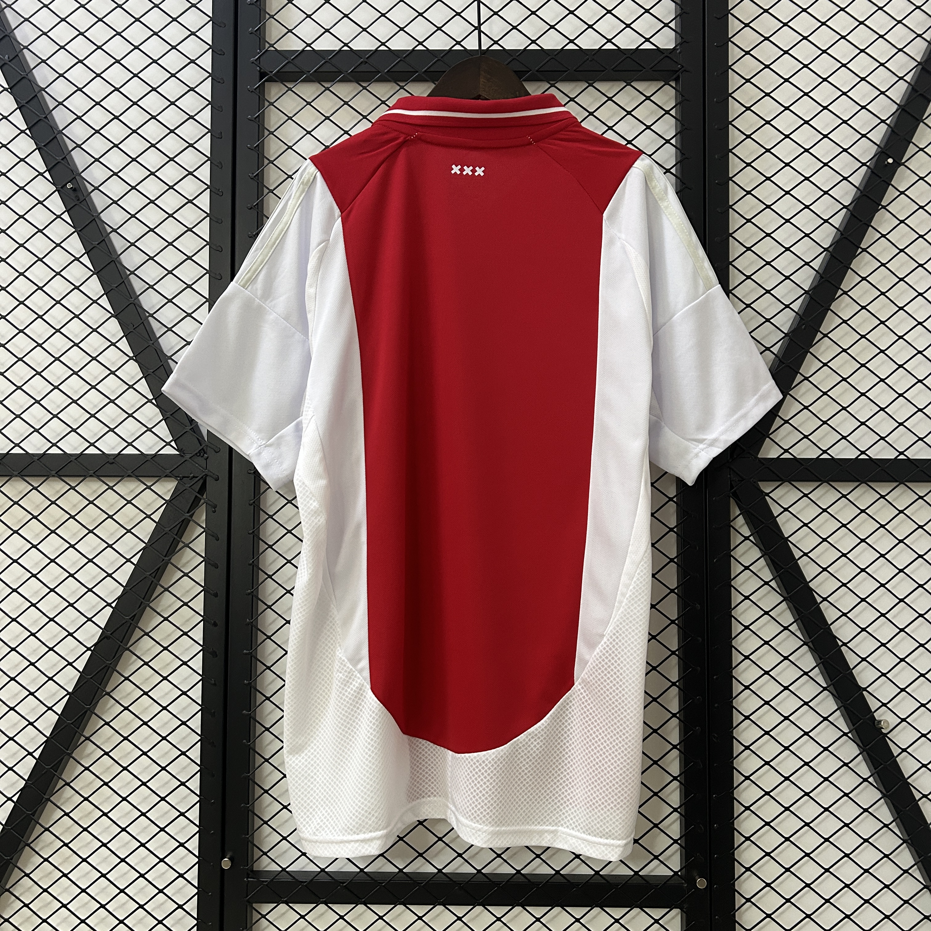 Mens Ajax Home Jersey 2024/25 Mens Ajax Home Jersey 2024/25 front view on display