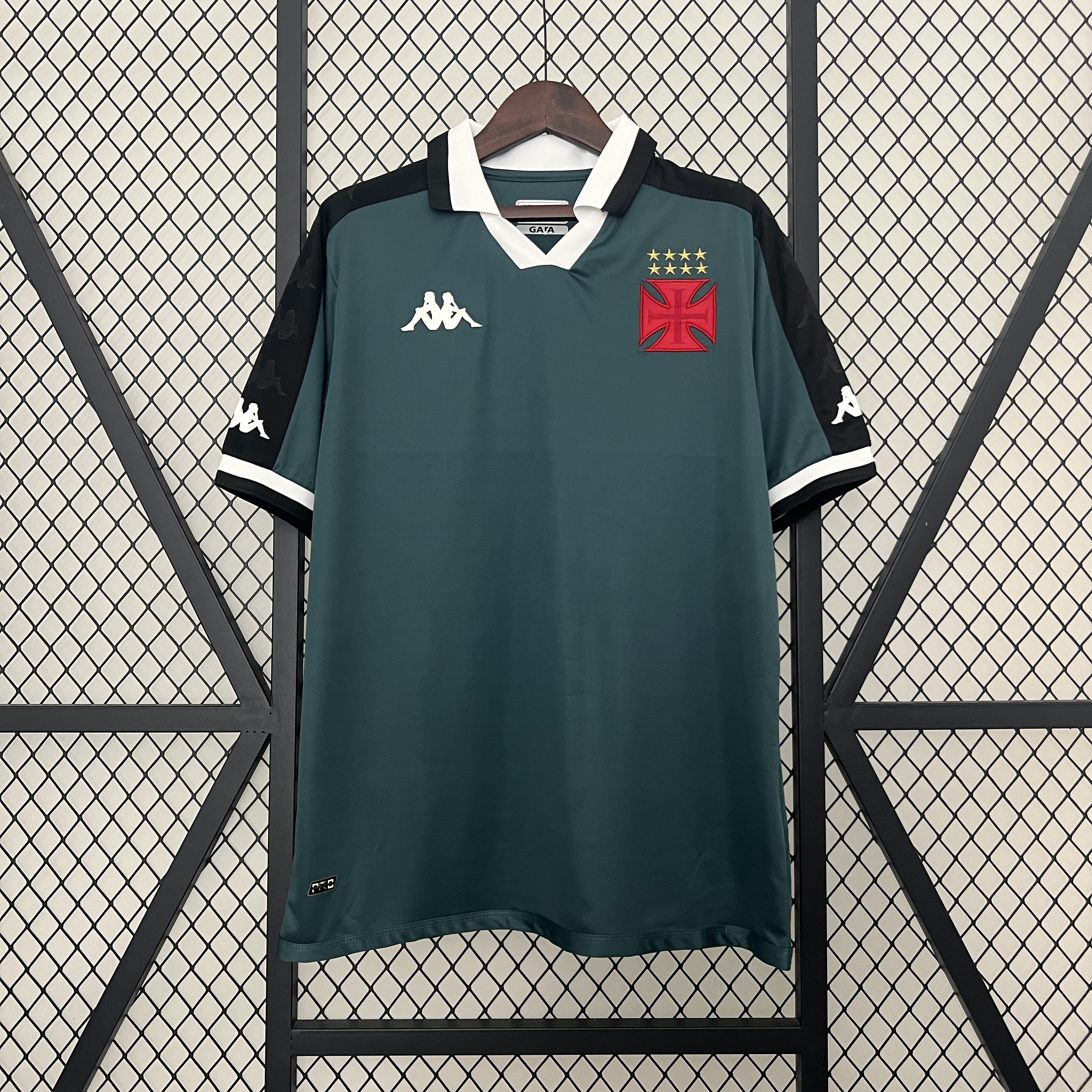 Mens Vasco da Gama All Sponsors Goalkeeper Jersey 2024/25 Mens Vasco da Gama All Sponsors Goalkeeper Jersey 2024/25 front view with polo collar