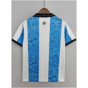 Mens World Cup Argentina commemorative Edition Blue And White Jersey 2022 back view detail