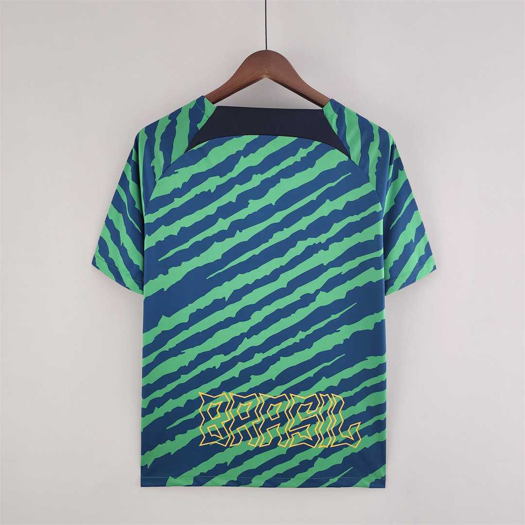 Mens World Cup Brazil green and blue Special Edition Jersey 2022 Mens World Cup Brazil green and blue Special Edition Jersey 2022 back view detail