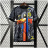 Mens Brazil Black Jesus special Jersey 2025 on hanger showing black body with central Jesus portrait