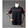 Mens Flamengo Lifestyler Black Retro Jersey 2025/26 front view with polo collar