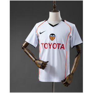 Mens Valencia Retro Home Jersey 2004/05 Mens Valencia Retro Home Jersey 2004/05 front view on display