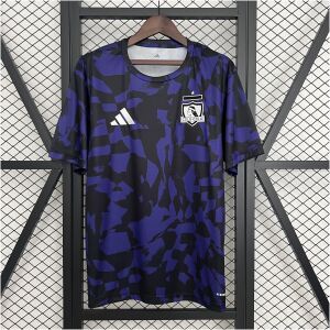 Mens Colo Colo Training Kit Suit 2025/26 front view in purple camouflage