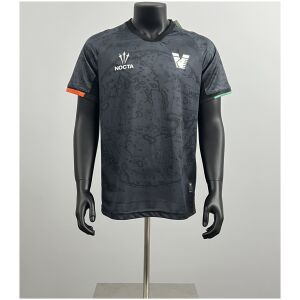 Mens Venezia Home Jersey 2025/26 on mannequin showing charcoal black base and antique map illustration