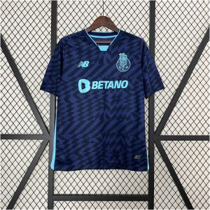 Mens Porto Third Jersey 2024/25 front view in dark navy and cyan