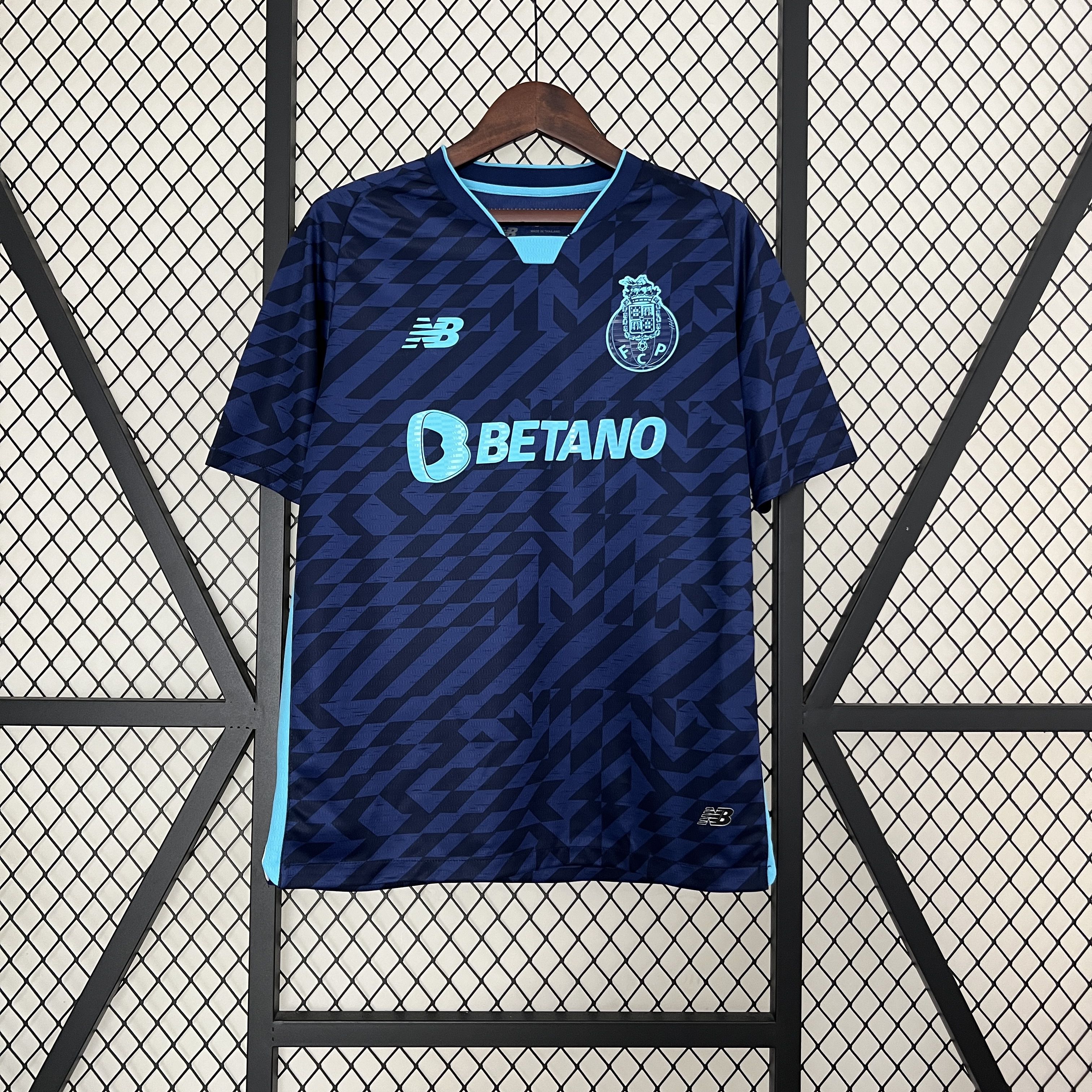 Mens Porto Third Jersey 2024/25 Mens Porto Third Jersey 2024/25 front view in dark navy and cyan